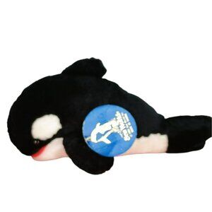 Sea World 1986 Plush Orca Whale Stuffed‎ Animal Black & White Toy